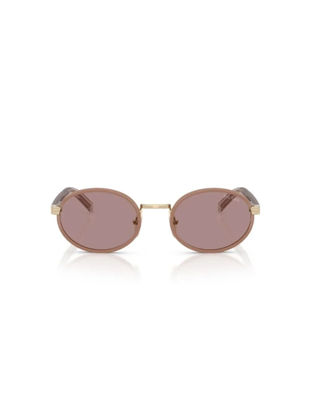 New Prada Women's Sunglasses Multicolor Round Brown Lens Metal Frame PR B56S 52